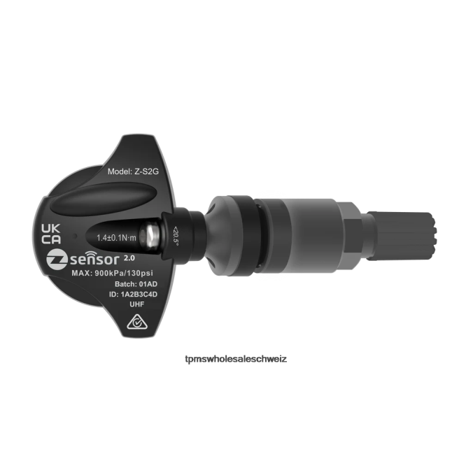 Holden OEM-Ersatz-TPMS-Sensor – OEM-Teilenummer 22853740, Frequenz 433 MHz XVLH638 - TPMS Schweiz Ventilschaft aus Metall – dunkelgrau